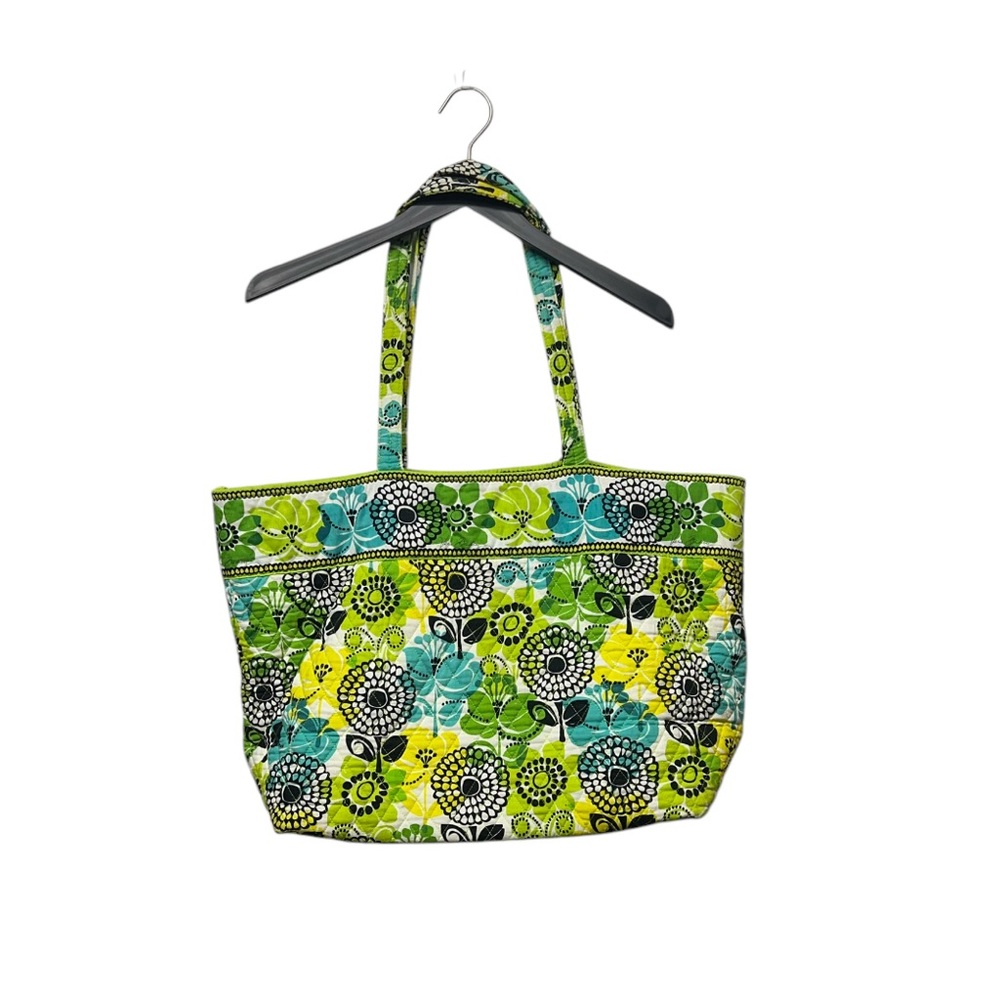Large Vera Bradley Floral Green and Yellow Tote‎ Bag